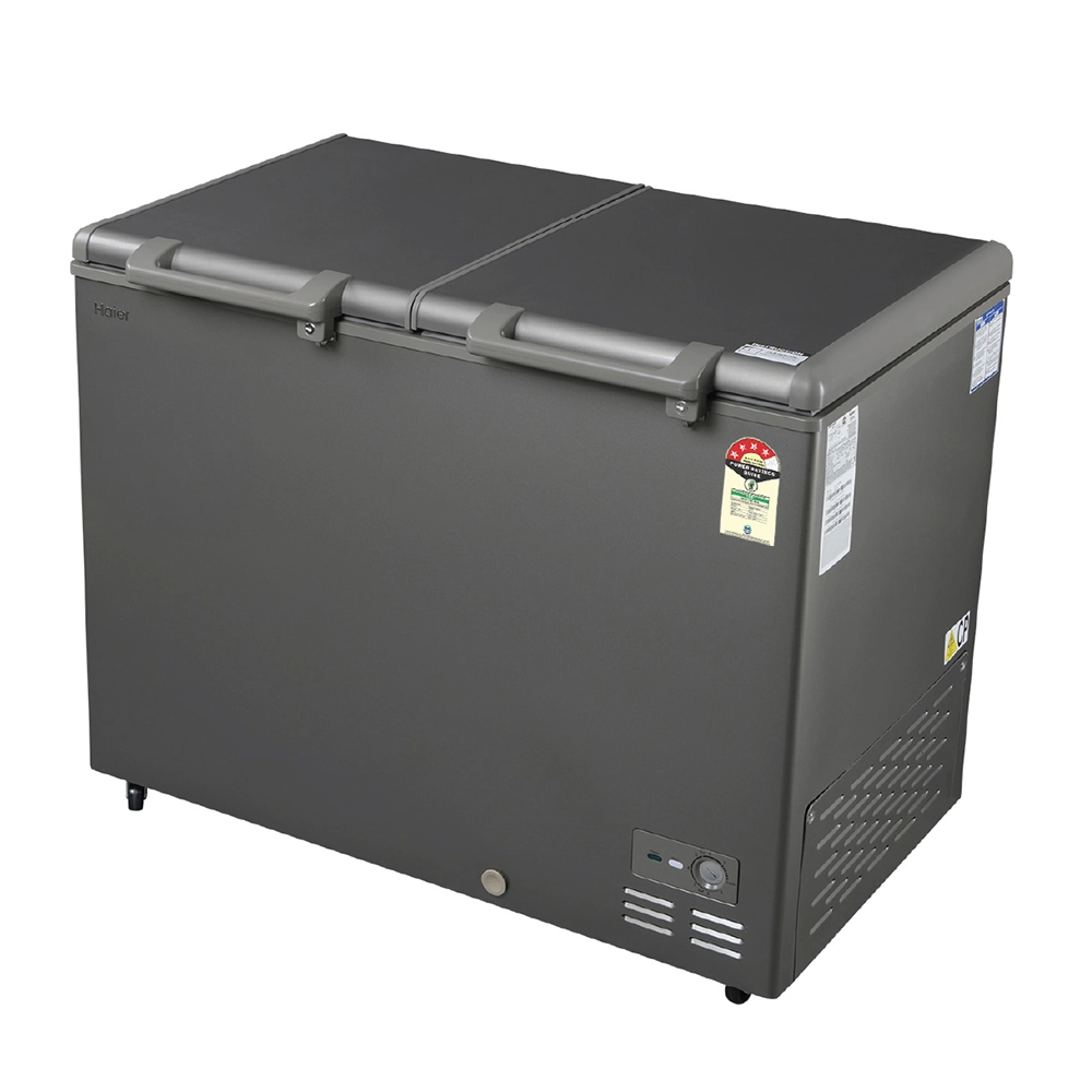 Haier 365 Ltr Double door- Embossed Titanium Grey colour Convertible Hard top Freezer